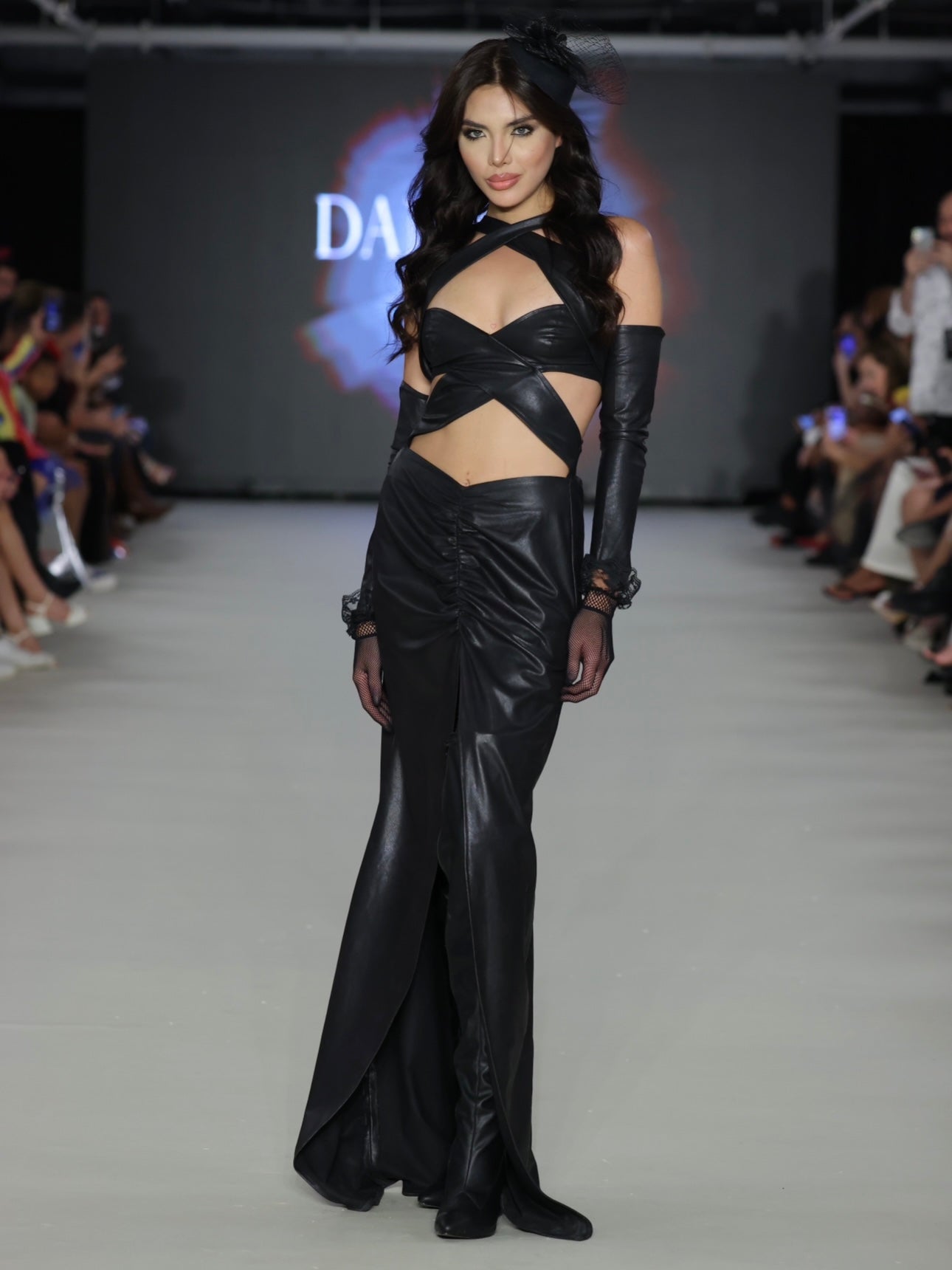 Prestige black leather dress