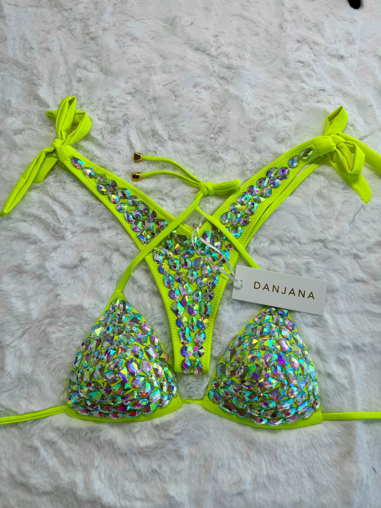Crystal Diamond Bikini Bright Lemon yellow