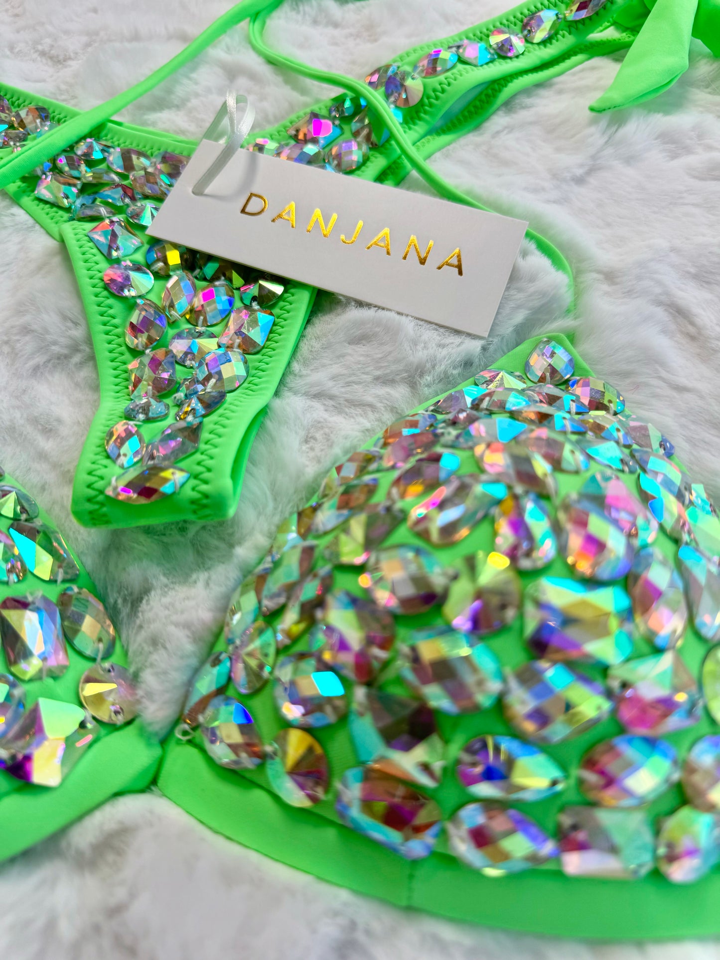 Crystal Diamond Bikini Kiwi Topaz Green
