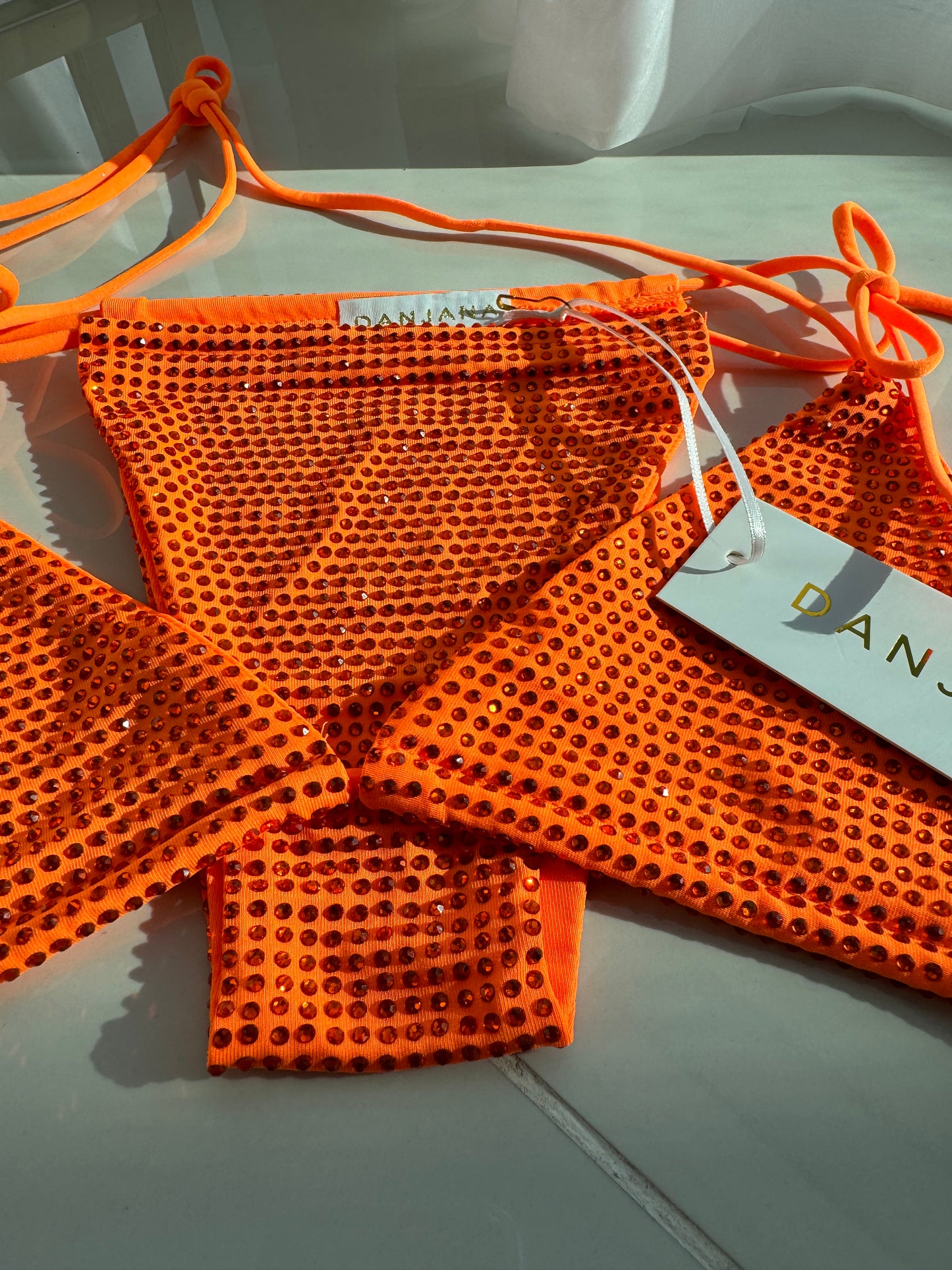 Diamante Bikini Burning Orange