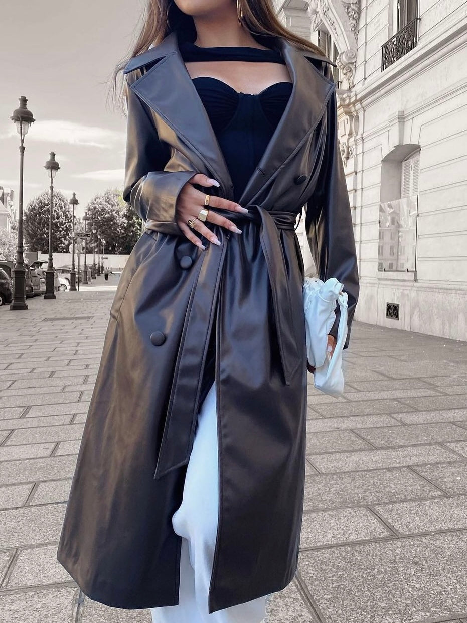 Paris black leather jacket
