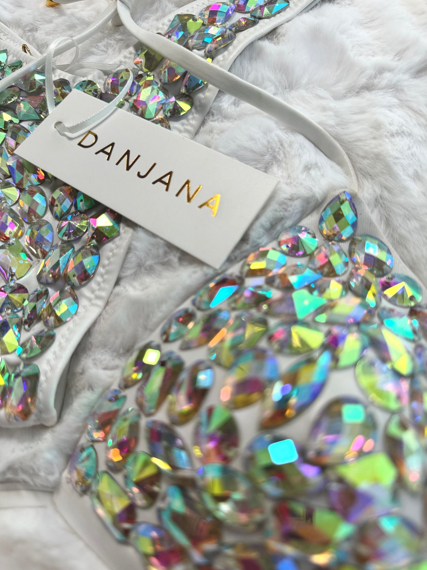 Crystal Diamond Bikini White
