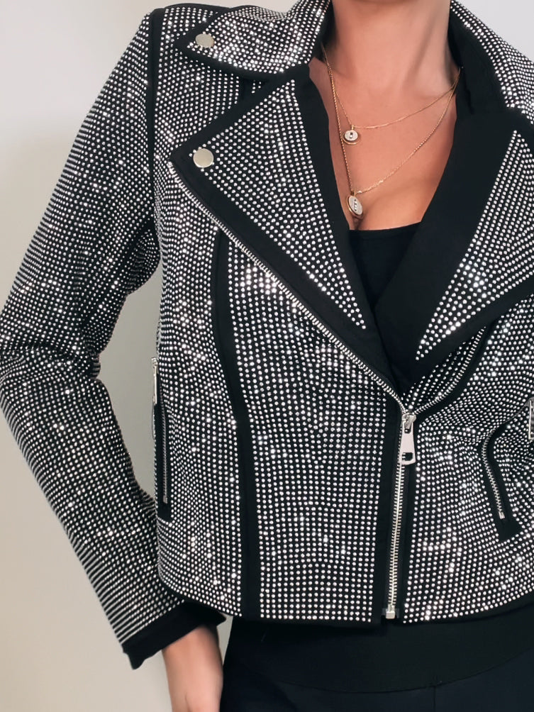 Las Vegas Diamond leather jacket black