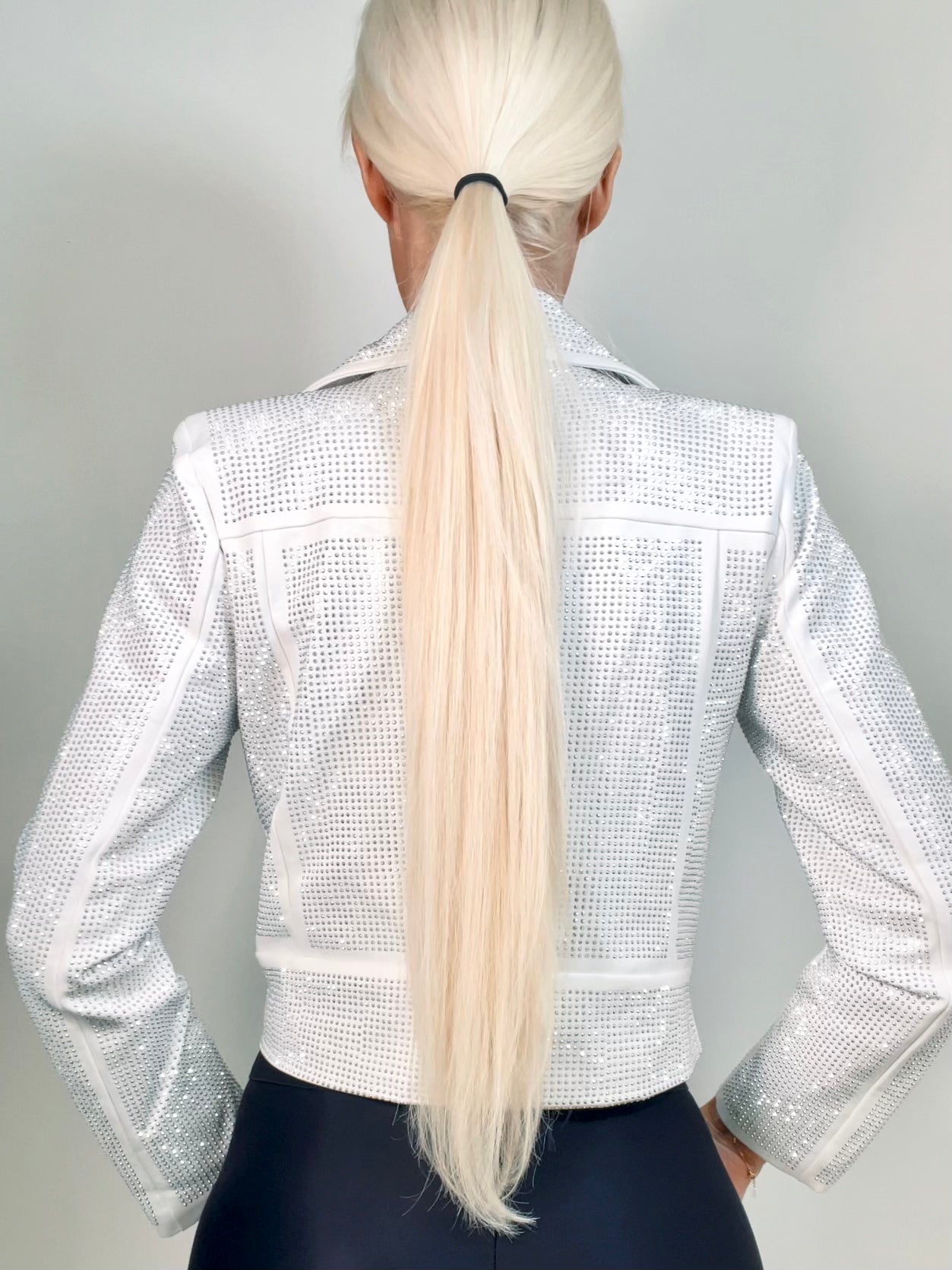 Las Vegas Diamond leather jacket white