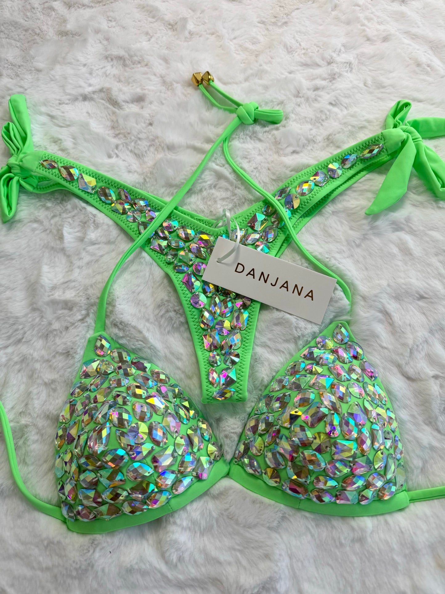Crystal Diamond Bikini Kiwi Topaz Green