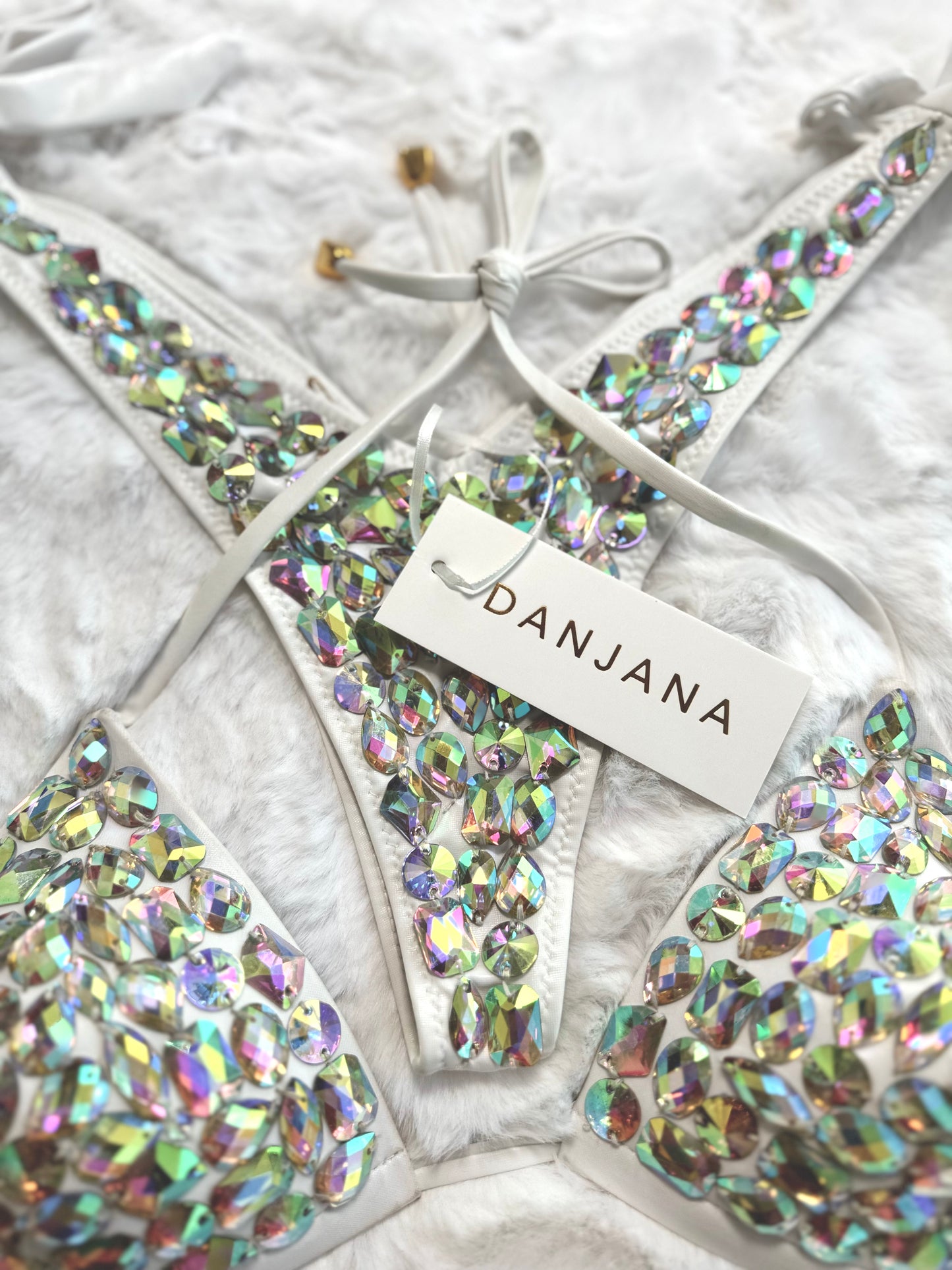 Crystal Diamond Bikini White