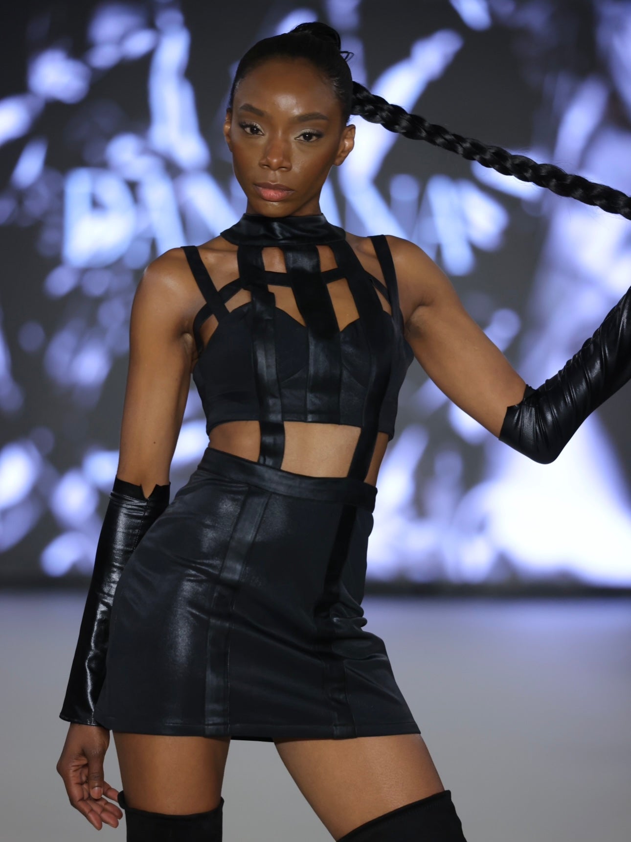Slayer black leather dress