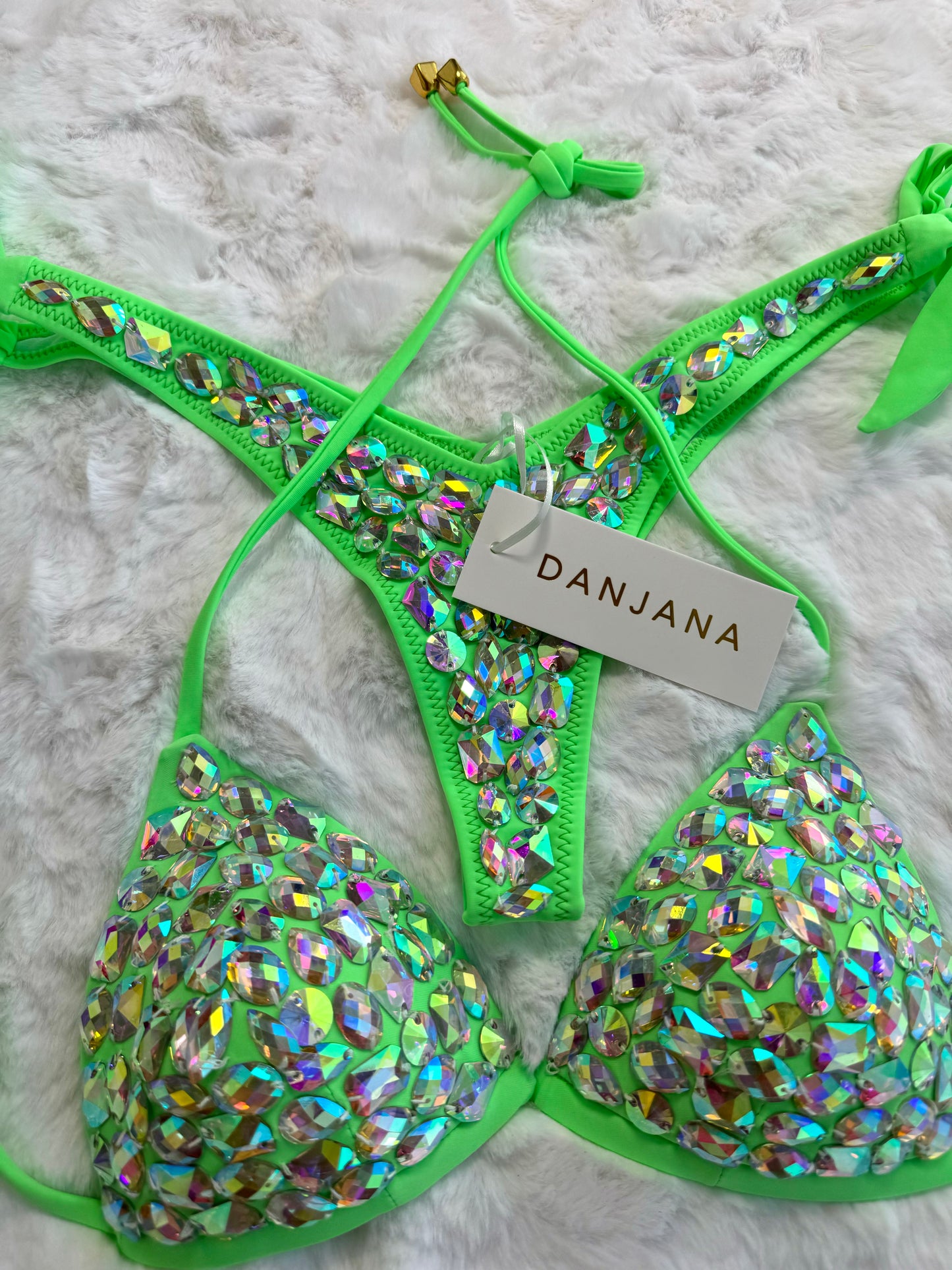 Crystal Diamond Bikini Kiwi Topaz Green