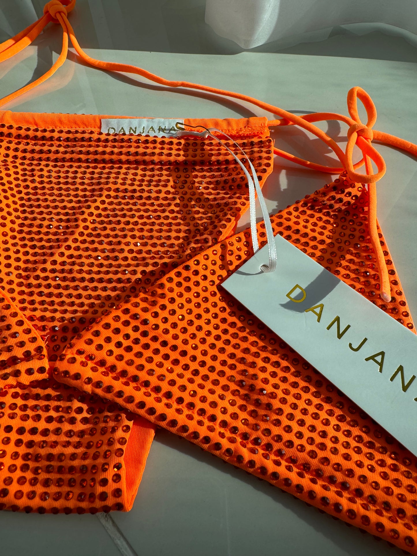 Diamante Bikini Burning Orange