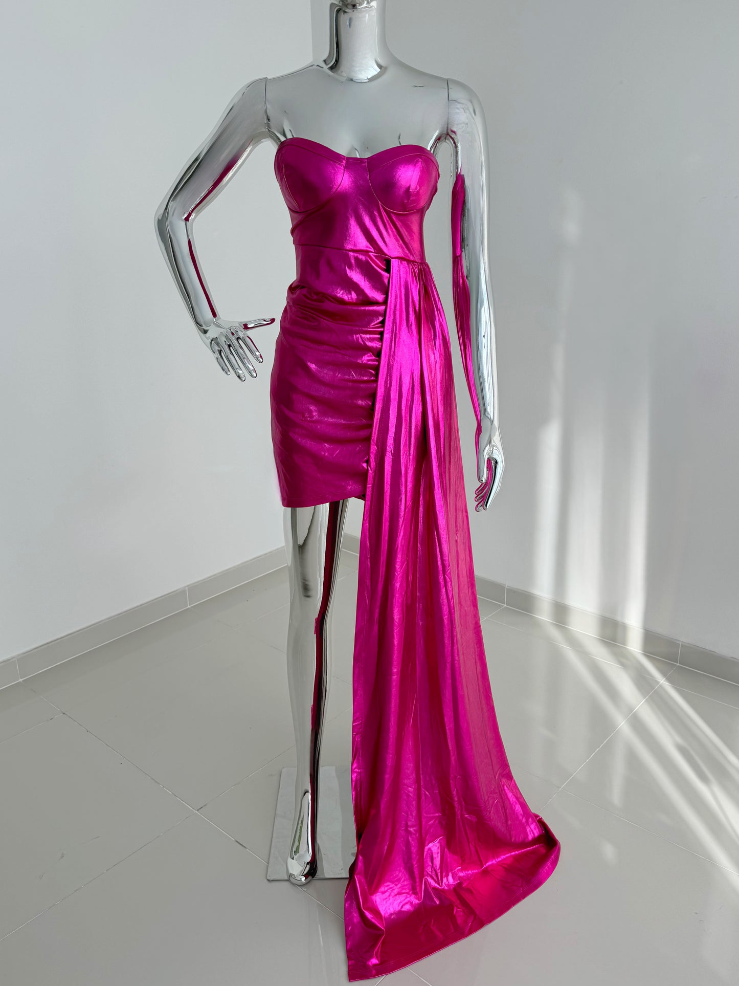 Barbie doll metallic dress pink