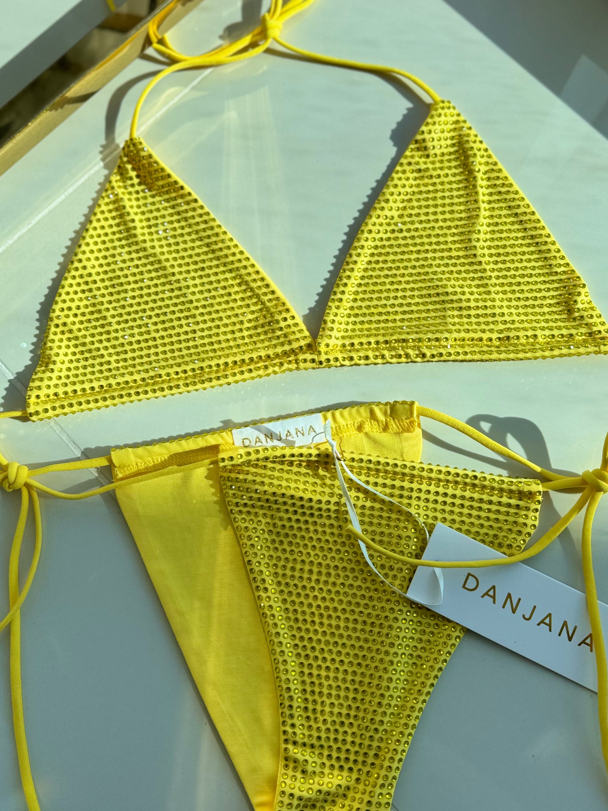 Diamante Bikini Lemon Yellow